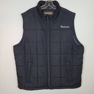 Ariat Crius Black Insulated Vest Mens XXL Wind Water Repellent Full Zip Workwear